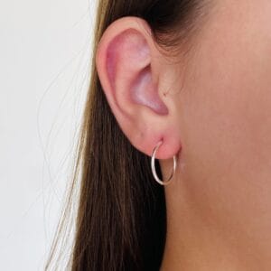Argola Unissex Redonda Fio Liso 15 mm