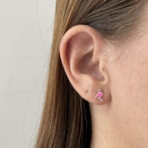 Brinco Flamingo Rosa