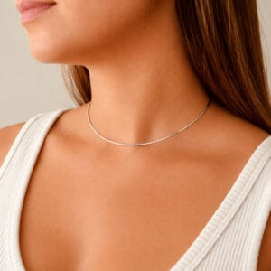 Choker Aro Liso 2 mm em Prata 925 com Extensor