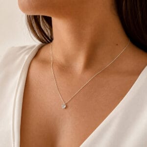 Colar Coração de Cristal em Prata 925