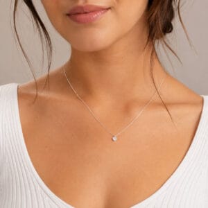 Colar Veneziana com Coração de Zircônia 5 mm em Prata 925 – 45 cm
