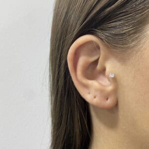 Piercing Pino Aço e Zircônia 3 mm