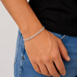 Pulseira Masculina Grumet em Prata 925 4 mm