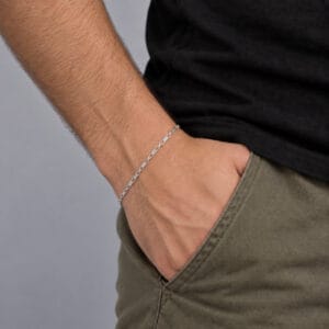 Pulseira Masculina Piastrine 2 mm em Prata 925 – 19 cm