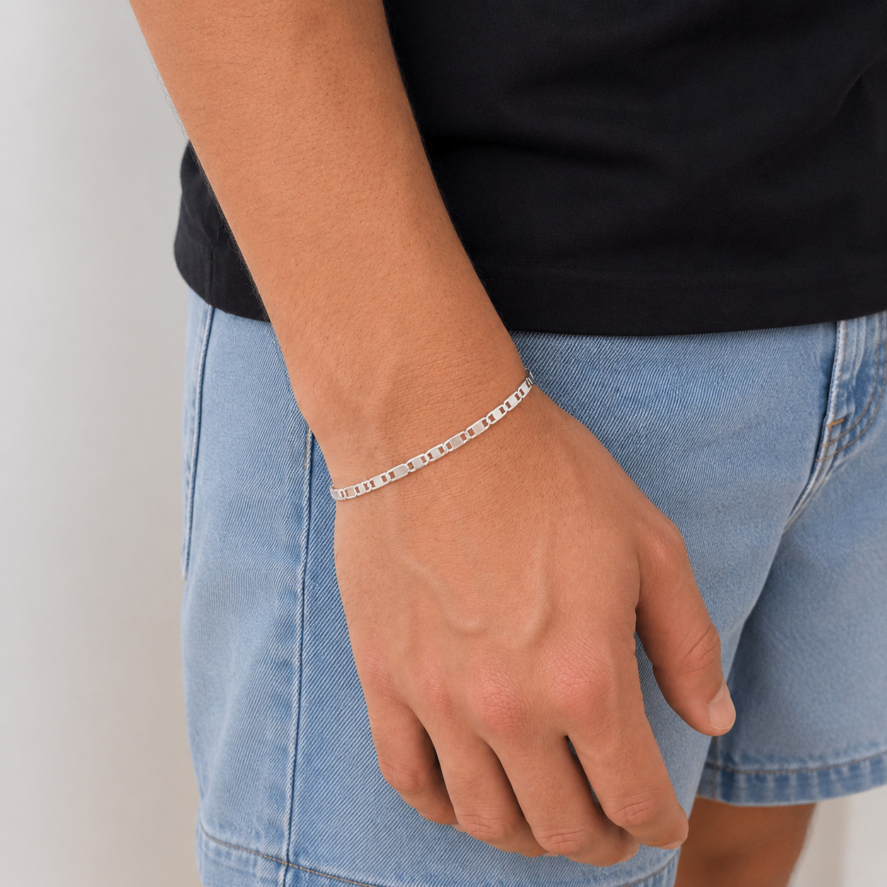 Pulseira Masculina Piastrine em Prata 925 3 mm (4)