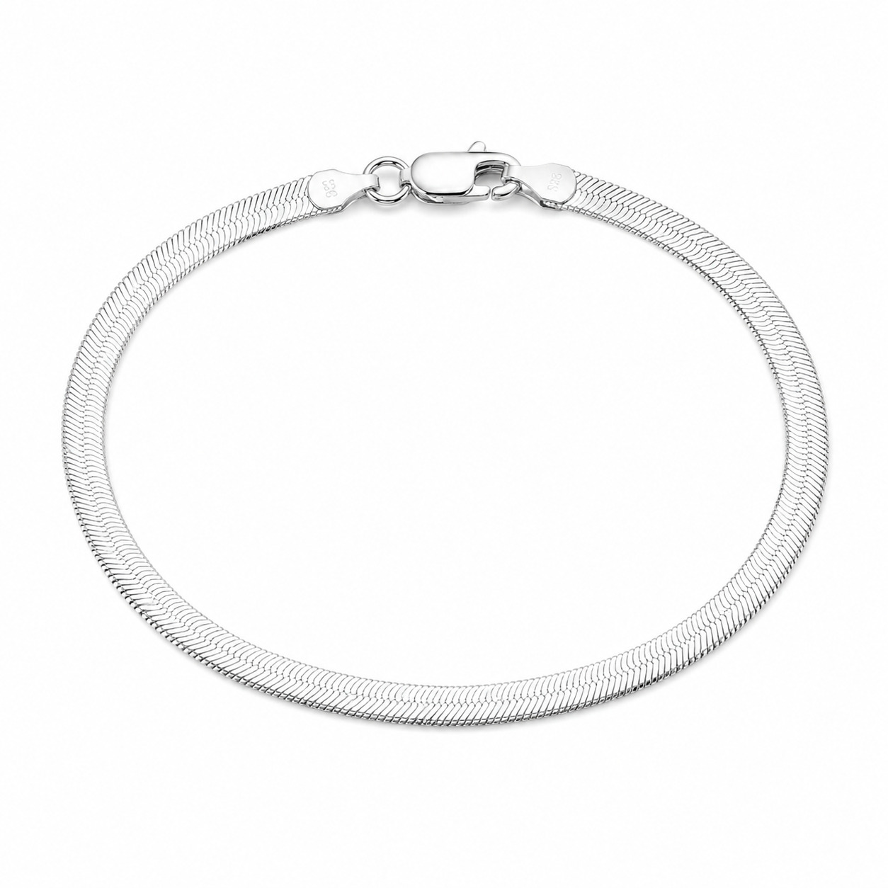 Pulseira em Prata 925 Malha Laminada 18,5 cm 3 mm (1)