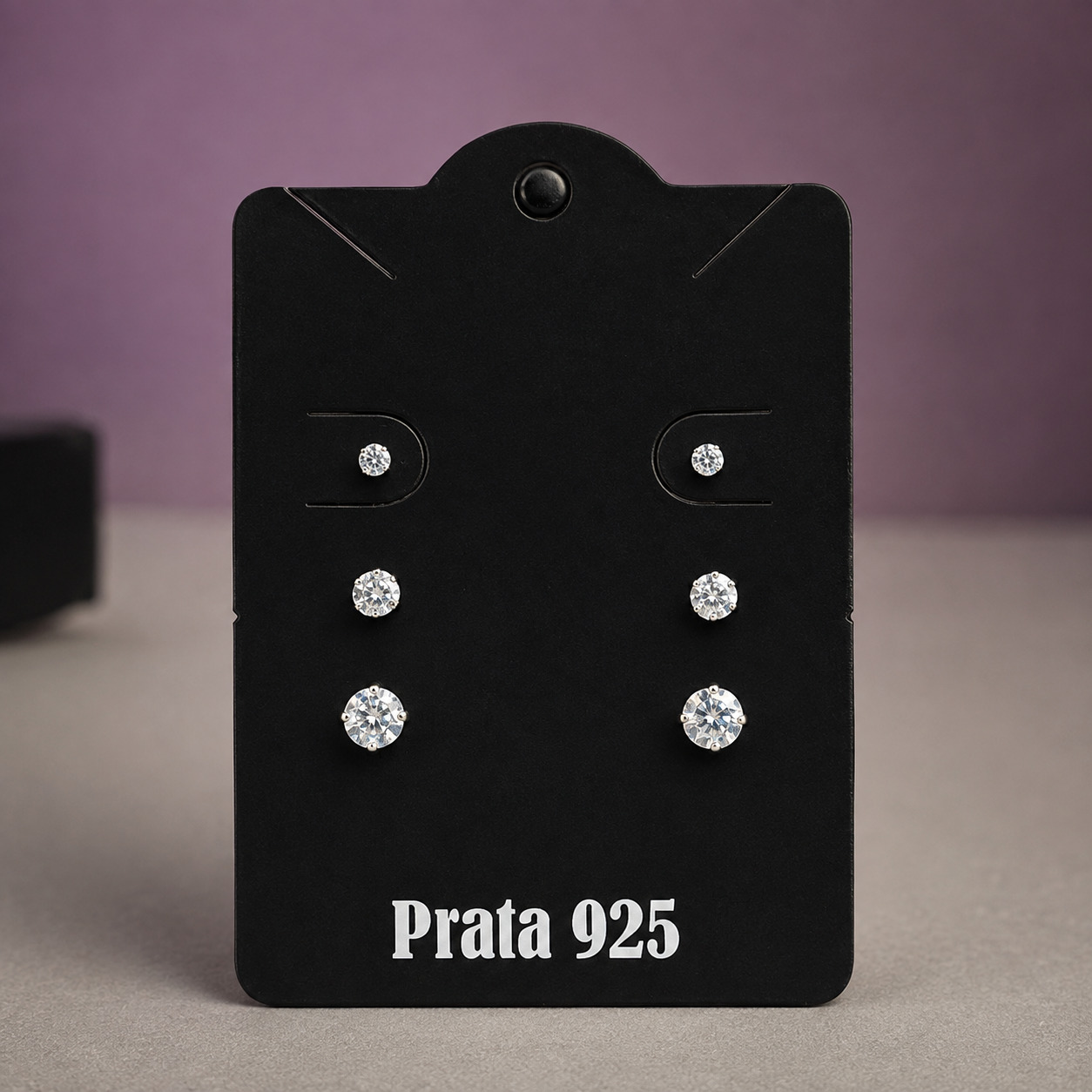 Trio de Brincos Ponto de Luz em Prata 925 – 3 mm, 4 mm e 5 mm (2)