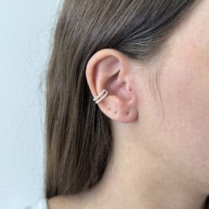 Piercing Fake Fio Duplo com Zircônias