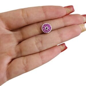 Berloque Separador Zircônia Rosa e Coração