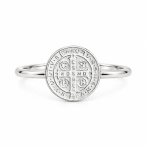 Anel Medalha de São Bento em Prata 925 – Medalha 10 mm