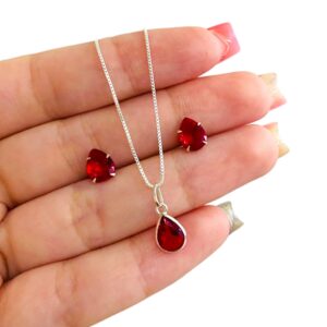 Conjunto Gota Zircônia Vermelha