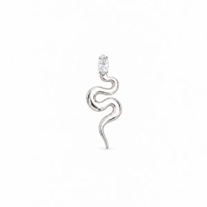 Pingente Cobra com Zircônia Navete em Prata 925 – 25 mm