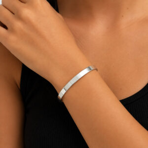 Bracelete Tubo Quadrado 5 mm em Prata 925 Legítima