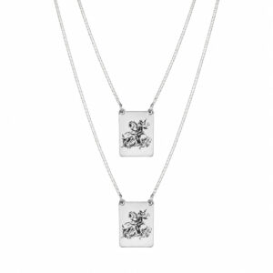 Escapulário São Jorge em Prata 925 70 cm – Placas 10 x 12 mm