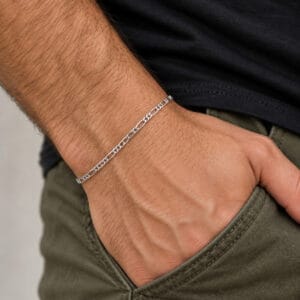 Pulseira Masculina 3x1 em Prata 925 – 21 cm x 2 mm