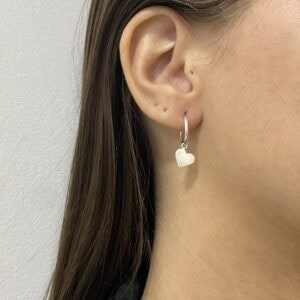 Argola Fio Liso e Pingente Coração Liso