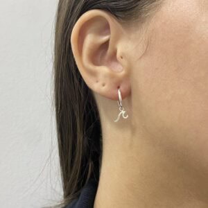 Argola Fio Liso e Pingente Onda