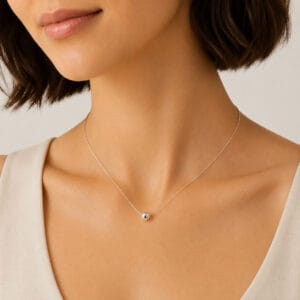 Colar Veneziana com Bola Lisa em Prata 925