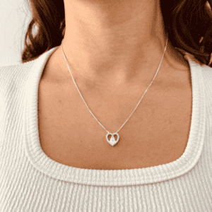 Colar Veneziana 45 cm e Coração Nossa Senhora