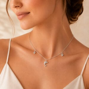 Choker com Pingente Golfinho e Zircônias em Prata 925