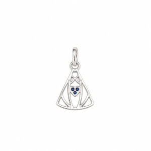Pingente Nossa Senhora Aparecida com Zircônias Azuis em Prata 925 – 11 x 20 mm