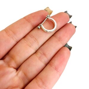 Piercing Pino Aço e Argola Zircônias 12 mm