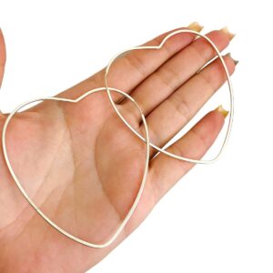 Argola Coração Fio Quadrado 6,5 cm