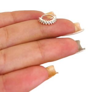 Piercing Argola Cravejada Mix de Zircônias Cristais