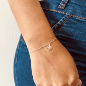 Pulseira Patinha de Cachorro Vazada 9 mm