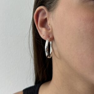 Argola Bojuda Lisa 3 cm (4mm)