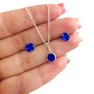 Conjunto Zircônia Redonda Azul Caneta