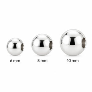 Pingente Bola Lisa em Prata 925 – 6 mm, 8 mm ou 10 mm