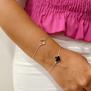 Pulseira Veneziana e Flor Pedra 13 mm
