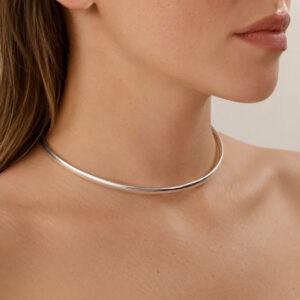 Choker Aro Liso 4 mm em Prata 925 com Extensor