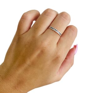Anel Corações Preto Laser