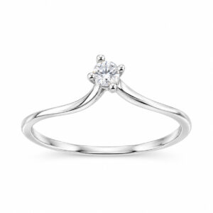 Anel Solitário Delicado com Zircônia em Prata 925 – Zircônia 4 mm