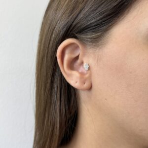 Piercing Mão Hamsa Zircônias Cristais 7 mm