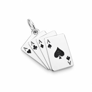 Pingente Cartas de Baralho Ases em Prata 925 – 20 mm