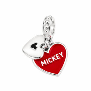Berloque Coração Mickey Vermelho em Prata 925 – 15 mm