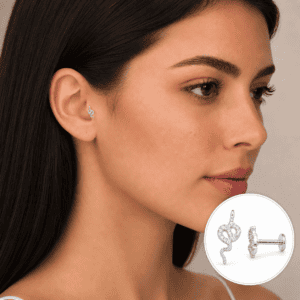 Piercing Prata Tragus Serpente Cravejada – Unissex