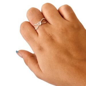 Anel Duplo Fio Coração Zircônia 5 mm