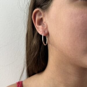 Argola Hexagonal Fio Redondo 20 mm