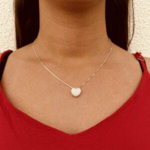 Colar Coração Cravejado Luxo