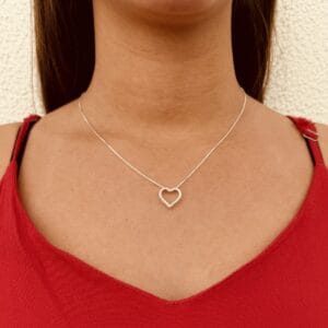 Colar Coração Trabalhado 14 mm