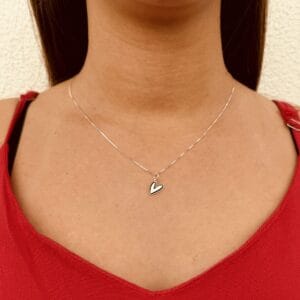 Colar Coração Deitado a Laser
