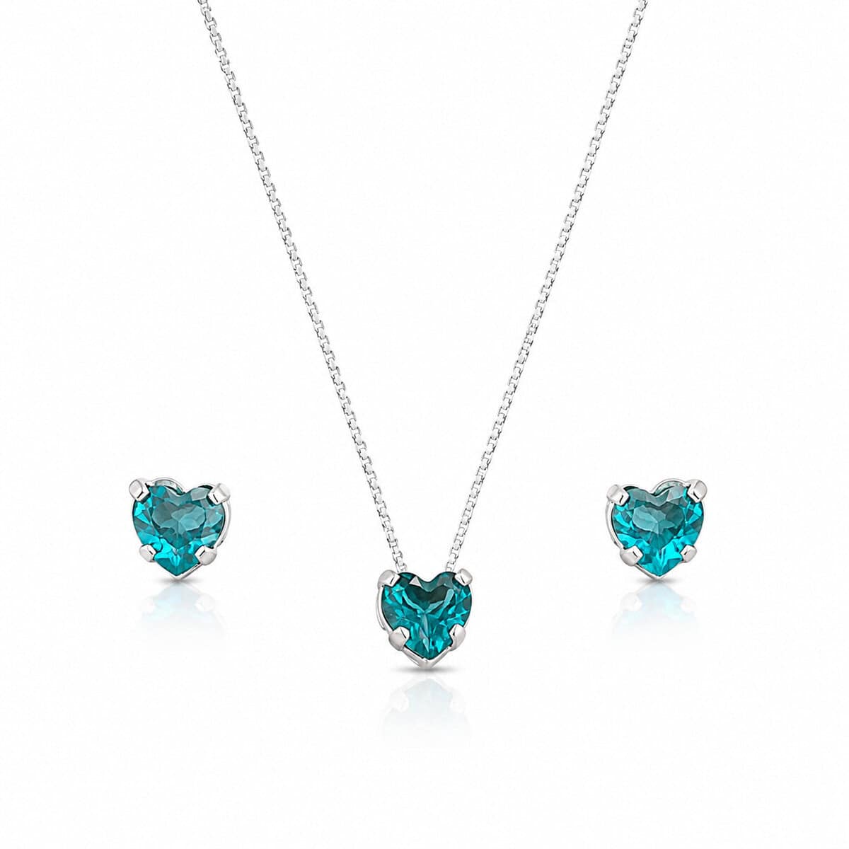 Conjunto Coração Caixa Alta Tiffany em Prata 925 – Colar e Brincos (3)