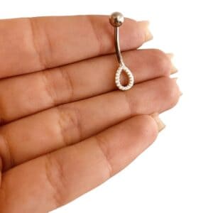 Piercing Umbigo Gota Cravejada Vazada