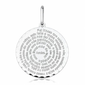 Pingente Medalha Pai Nosso em Prata 925 – 25 mm