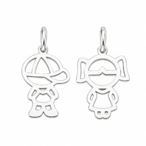 Pingente Menino e Menina em Prata 925 – 13 x 17 mm