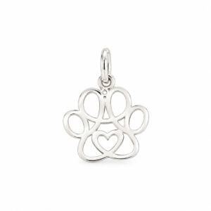 Pingente Patinha com Coração em Prata 925 – 20 mm